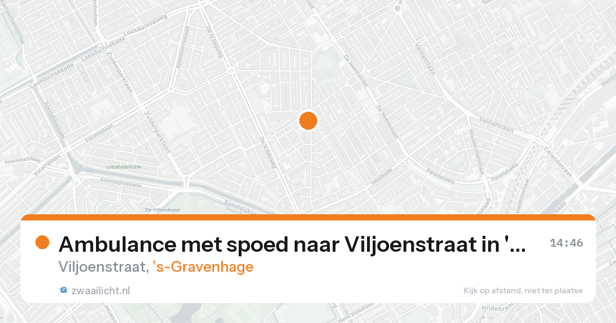 Ambulance met spoed naar Viljoenstraat in 's-Gravenhage — 21 aug 2026