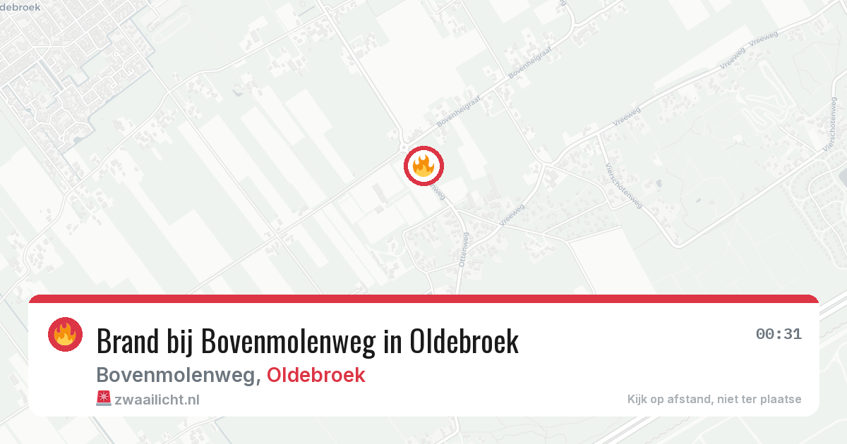 Brand bij Bovenmolenweg in Oldebroek — 19 jun 2026