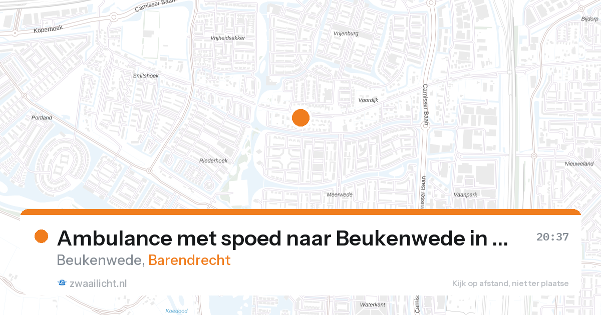 Ambulance met spoed naar Beukenwede in Barendrecht — 26 aug 2026