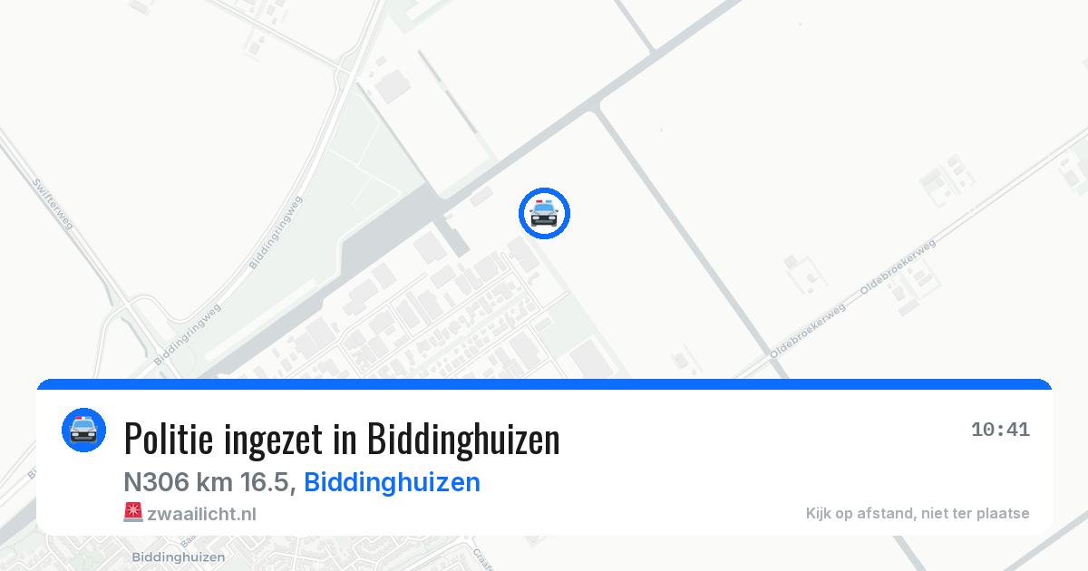 Politie ingezet in Biddinghuizen — 11 apr 2026 | 🚨 Zwaailicht.nl