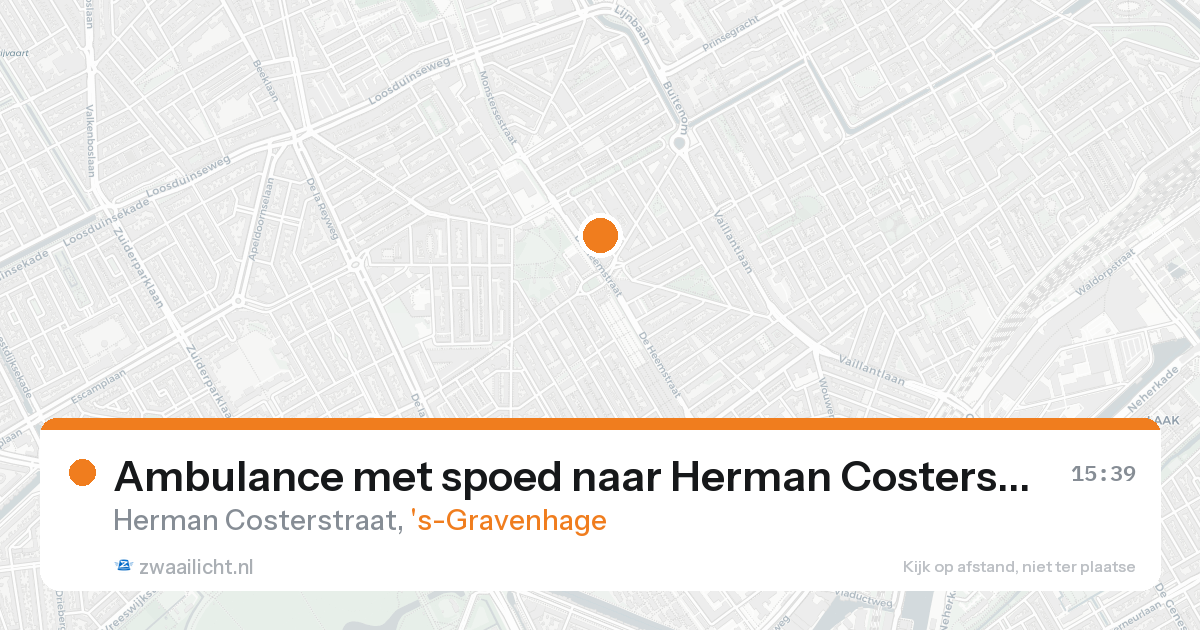 Ambulance met spoed naar Herman Costerstraat in 's-Gravenhage — 24 aug 2026