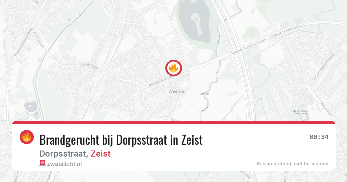 Brandgerucht bij Dorpsstraat in Zeist — 15 mrt 2026