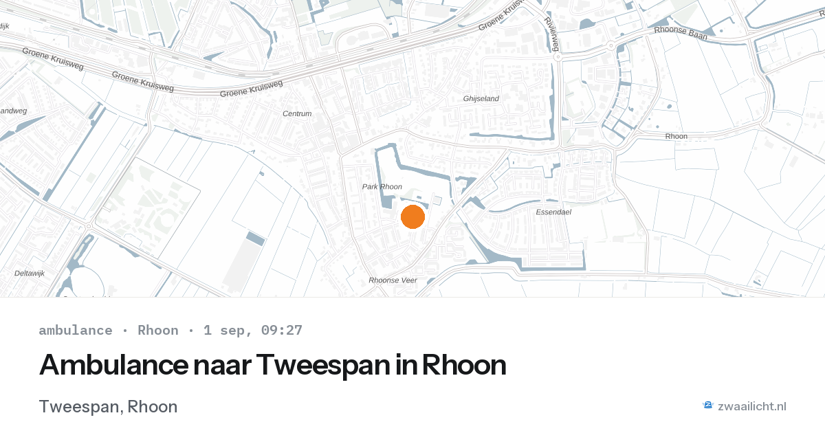 Ambulance naar Tweespan in Rhoon — 1 sep 2026
