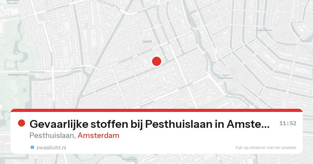 Gevaarlijke stoffen bij Pesthuislaan in Amsterdam — 18 aug 2026
