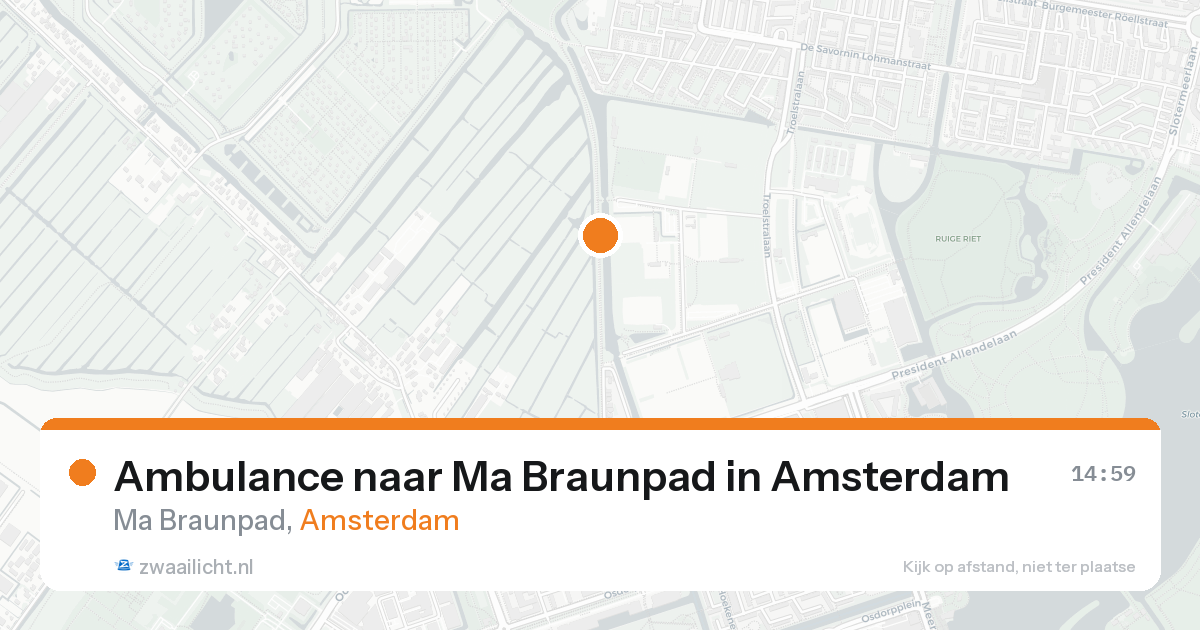 Ambulance naar Ma Braunpad in Amsterdam — 23 aug 2026