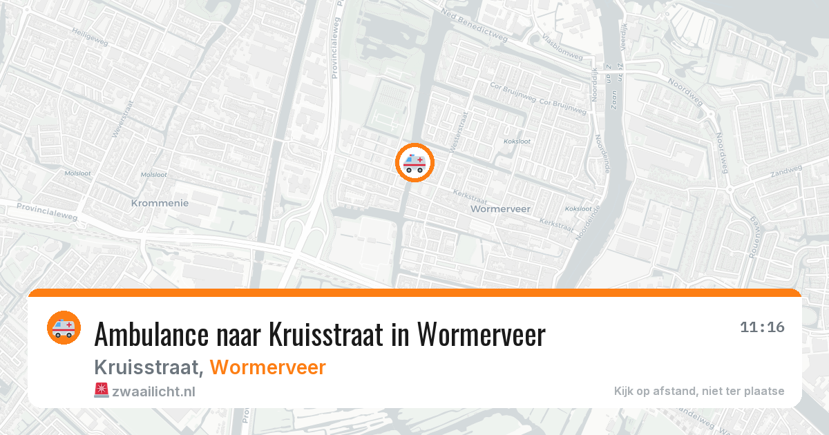 Ambulance naar Kruisstraat in Wormerveer — 9 aug 2026