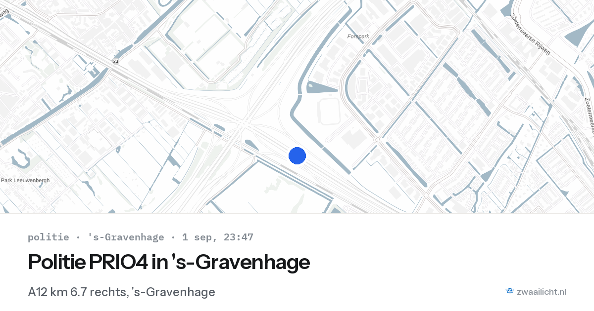 Politie PRIO4 in 's-Gravenhage — 1 sep 2026 | 🚨 Zwaailicht.nl