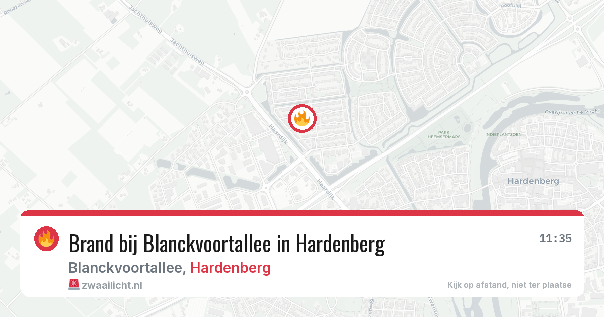 Brand bij Blanckvoortallee in Hardenberg — 16 jul 2026