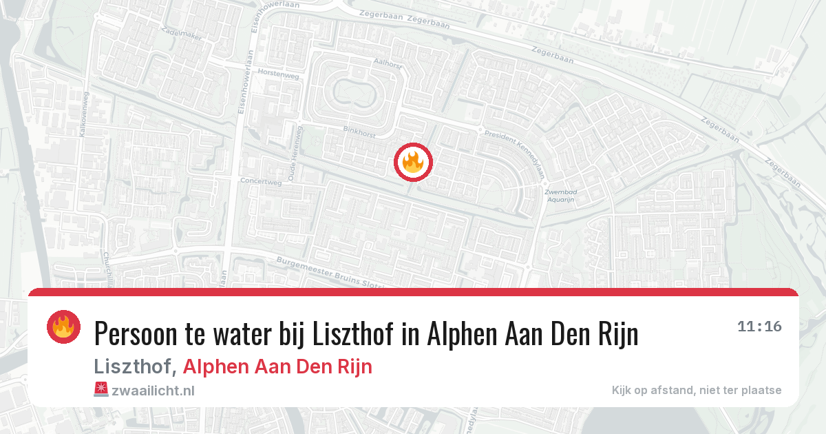 Persoon te water bij Liszthof in Alphen Aan Den Rijn — 5 aug 2026