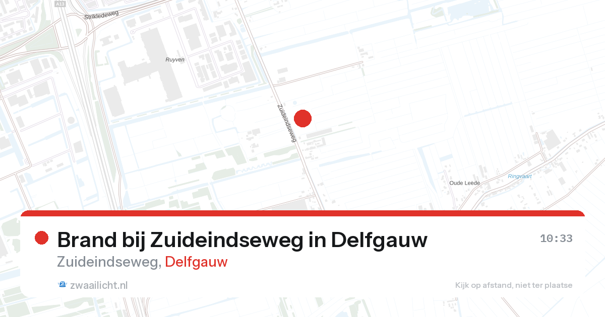 Brand bij Zuideindseweg in Delfgauw — 25 mrt 2026