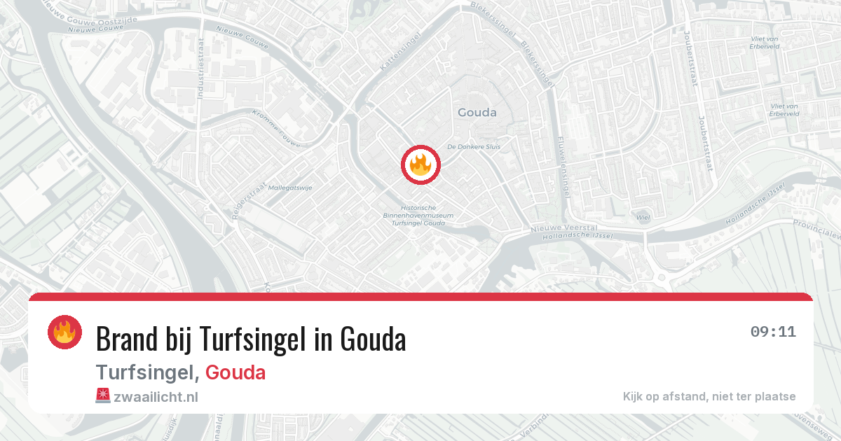 Brand bij Turfsingel in Gouda — 27 jun 2026