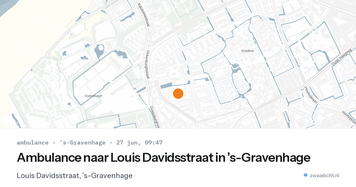Ambulance naar Louis Davidsstraat in 's-Gravenhage — 27 jun 2026
