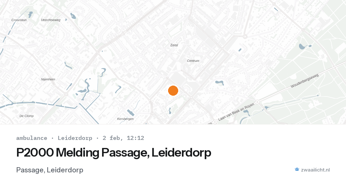 P2000 Melding Passage, Leiderdorp — 2 feb 2026