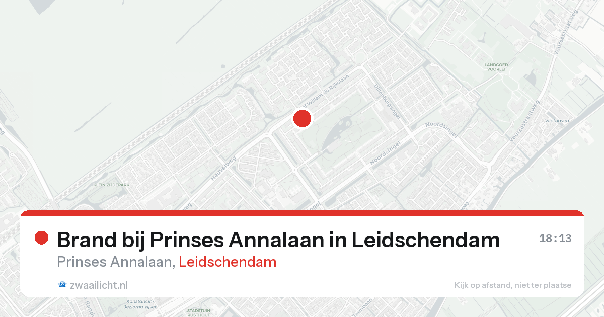 Brand bij Prinses Annalaan in Leidschendam — 16 aug 2026
