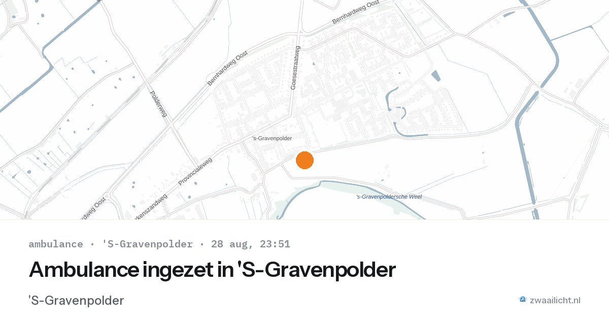 Ambulance ingezet in 'S-Gravenpolder — 28 aug 2026