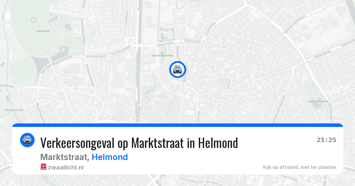 Verkeersongeval op Marktstraat in Helmond — 9 aug 2026