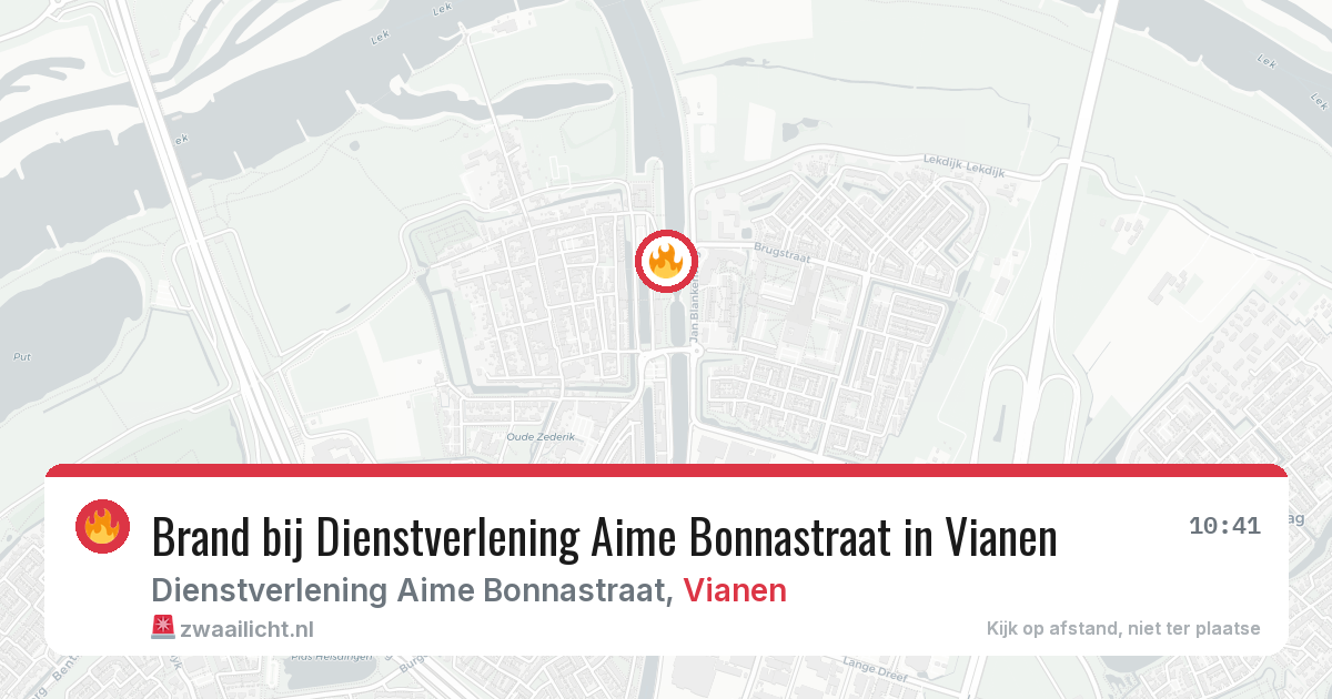 Brand bij Dienstverlening Aime Bonnastraat in Vianen — 20 jun 2026