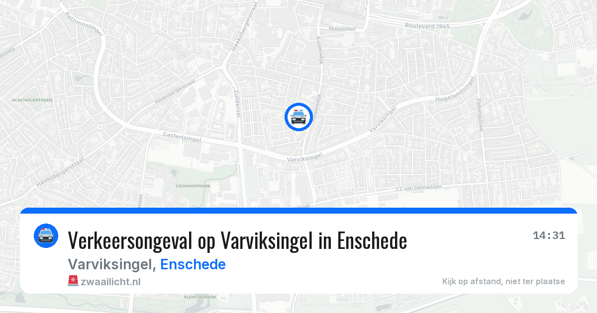 Verkeersongeval op Varviksingel in Enschede — 22 apr 2026