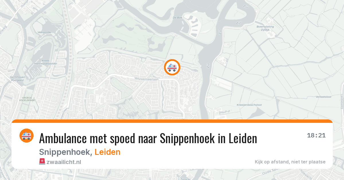 Ambulance met spoed naar Snippenhoek in Leiden — 26 jul 2026