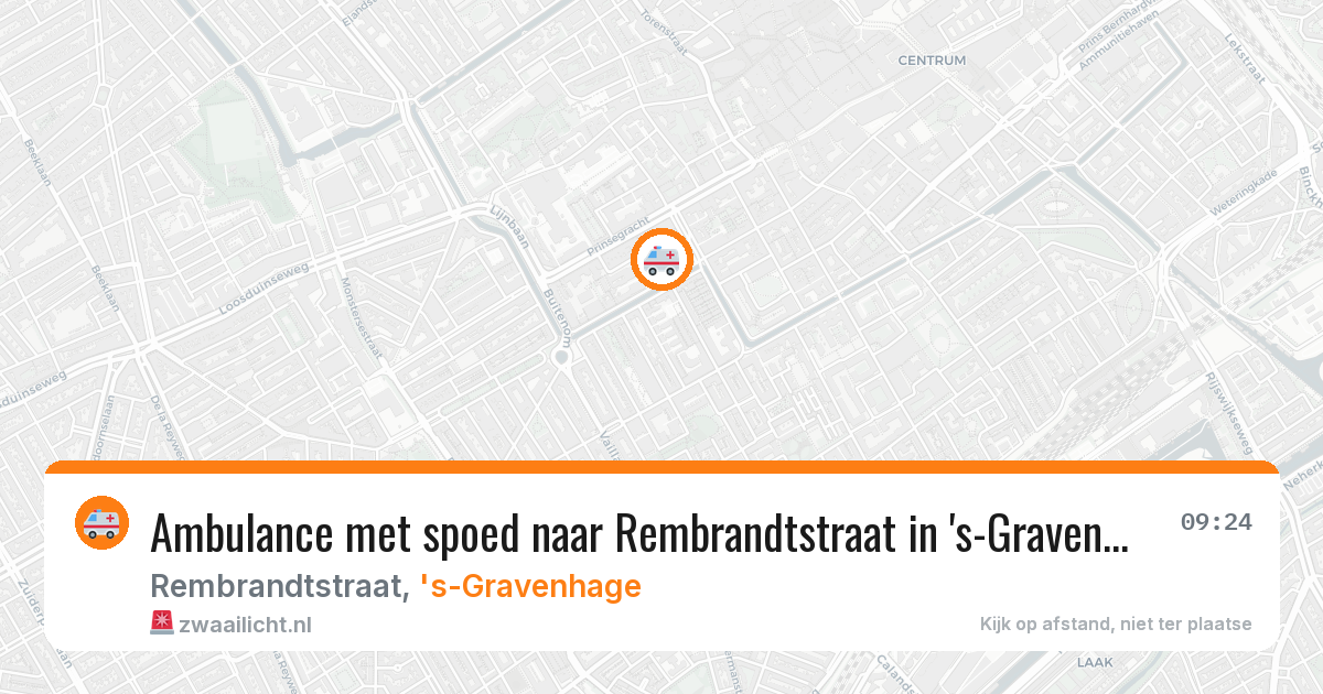 Ambulance met spoed naar Rembrandtstraat in 's-Gravenhage — 29 jun 2026