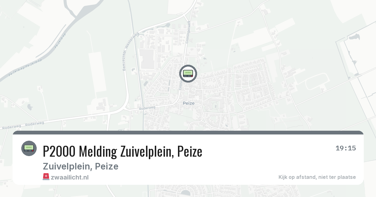 P2000 Melding Zuivelplein, Peize — 26 mrt 2026