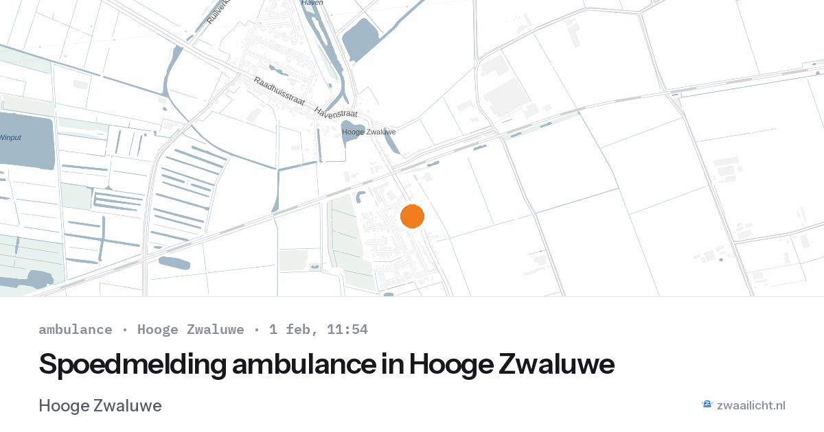 Spoedmelding ambulance in Hooge Zwaluwe — 1 feb 2026