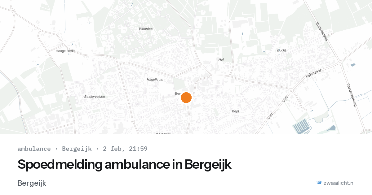 Spoedmelding ambulance in Bergeijk — 2 feb 2026