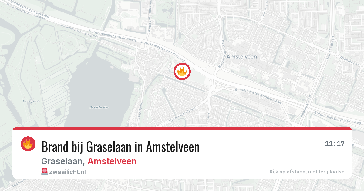 Brand bij Graselaan in Amstelveen — 9 jul 2026