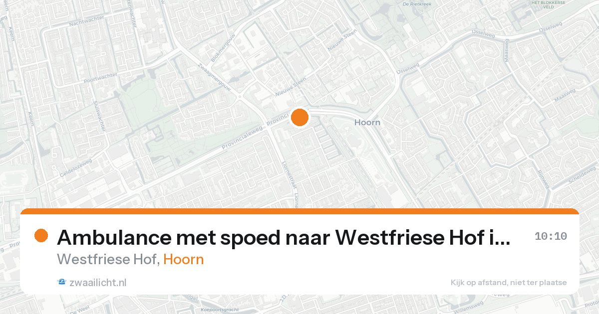 Ambulance met spoed naar Westfriese Hof in Hoorn — 23 mei 2026