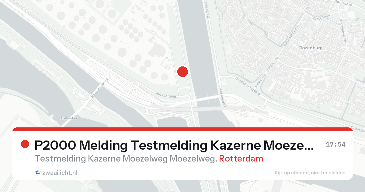 P2000 Melding Testmelding Kazerne Moezelweg Moezelweg, Rotterdam — 30 jan 2026
