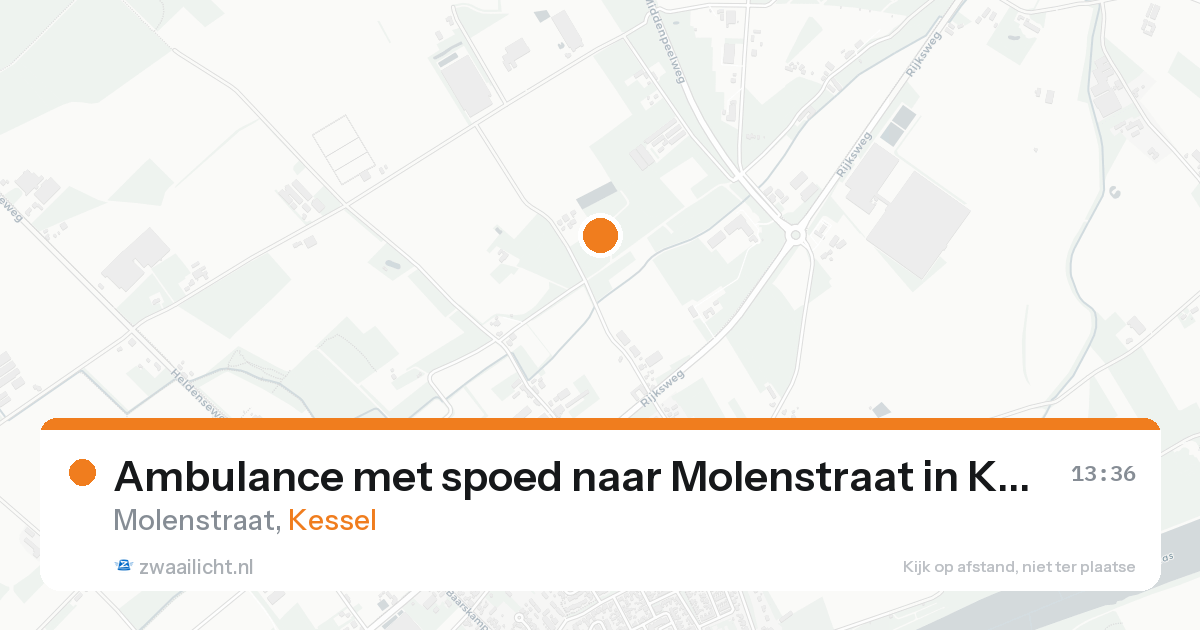Ambulance met spoed naar Molenstraat in Kessel — 16 aug 2026
