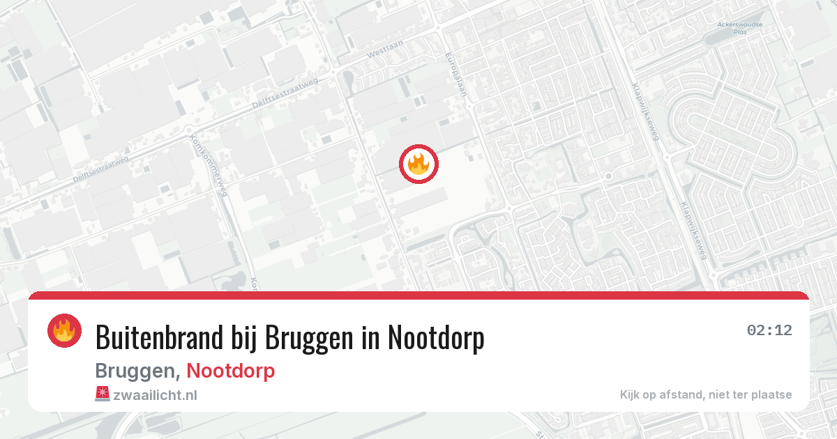 Buitenbrand bij Bruggen in Nootdorp — 8 aug 2026