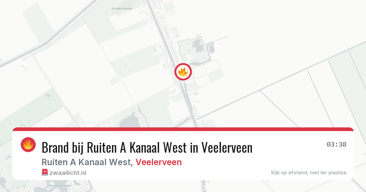 Brand bij Ruiten A Kanaal West in Veelerveen — 9 jul 2026