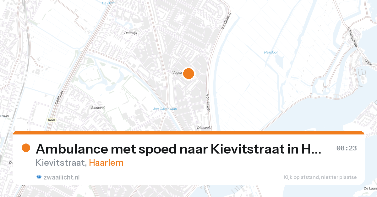 Ambulance met spoed naar Kievitstraat in Haarlem — 11 jun 2026