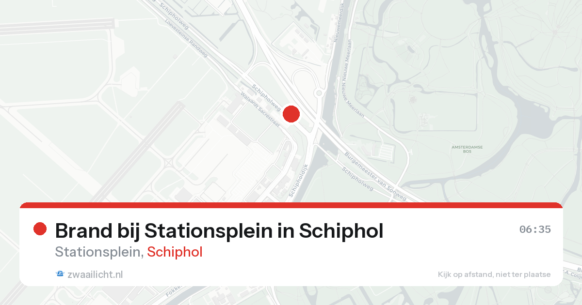 Brand bij Stationsplein in Schiphol — 25 aug 2026