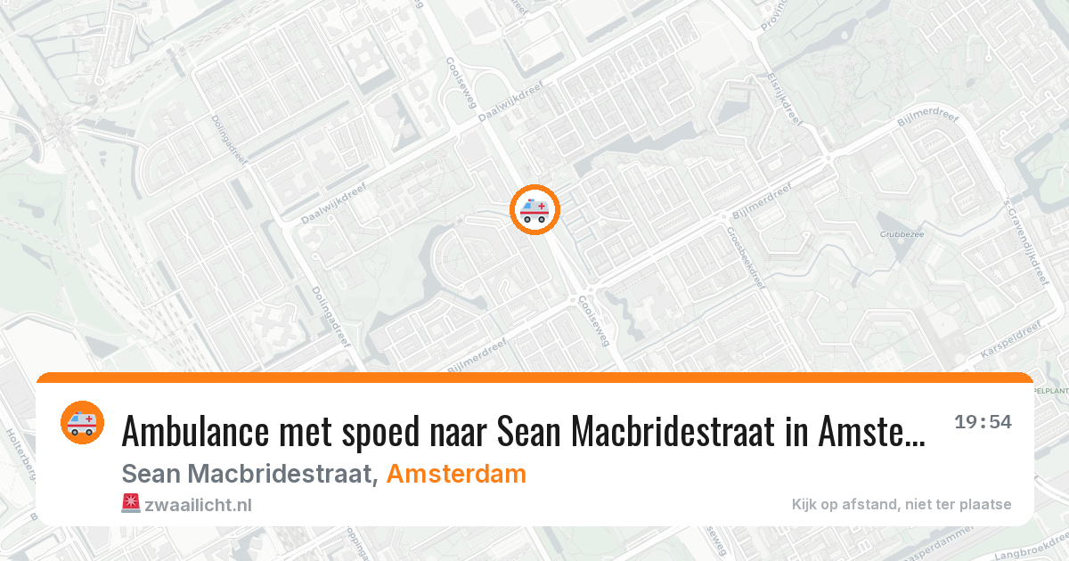 Ambulance met spoed naar Sean Macbridestraat in Amsterdam — 19 jul 2026
