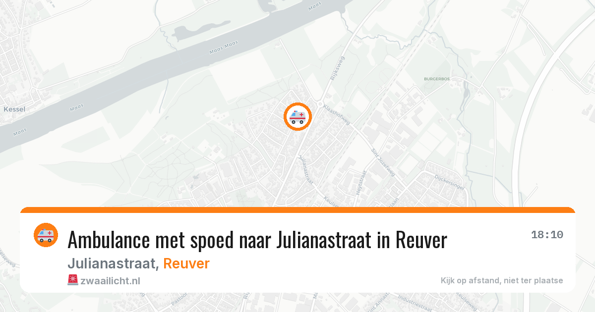 Ambulance met spoed naar Julianastraat in Reuver — 18 jul 2026