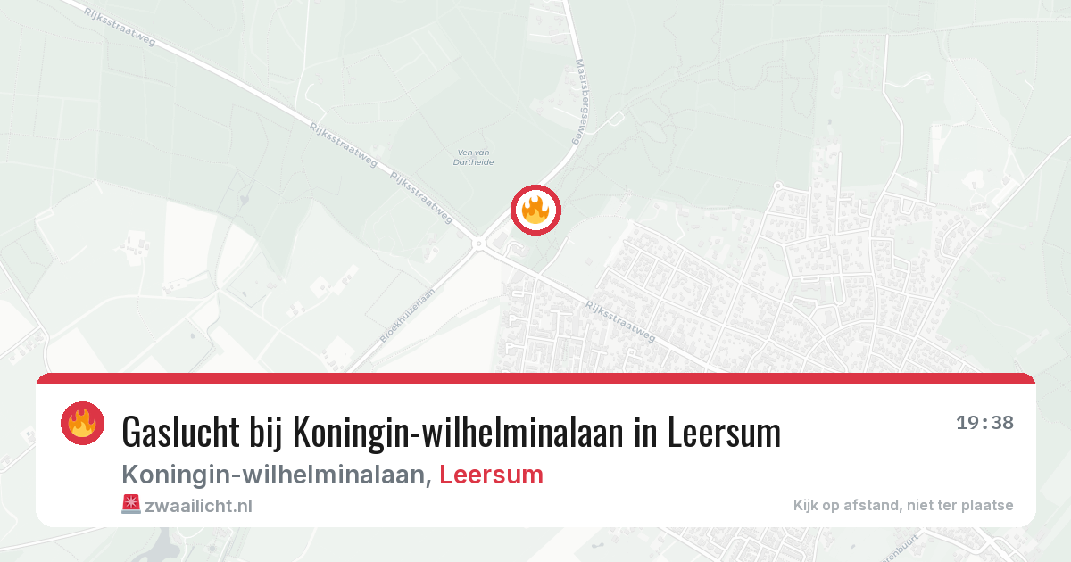 Gaslucht bij Koningin-wilhelminalaan in Leersum — 16 feb 2026