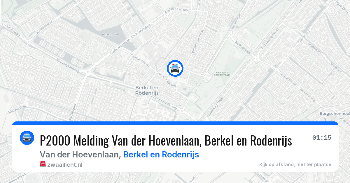 P2000 Melding Van der Hoevenlaan, Berkel en Rodenrijs — 22 jul 2026