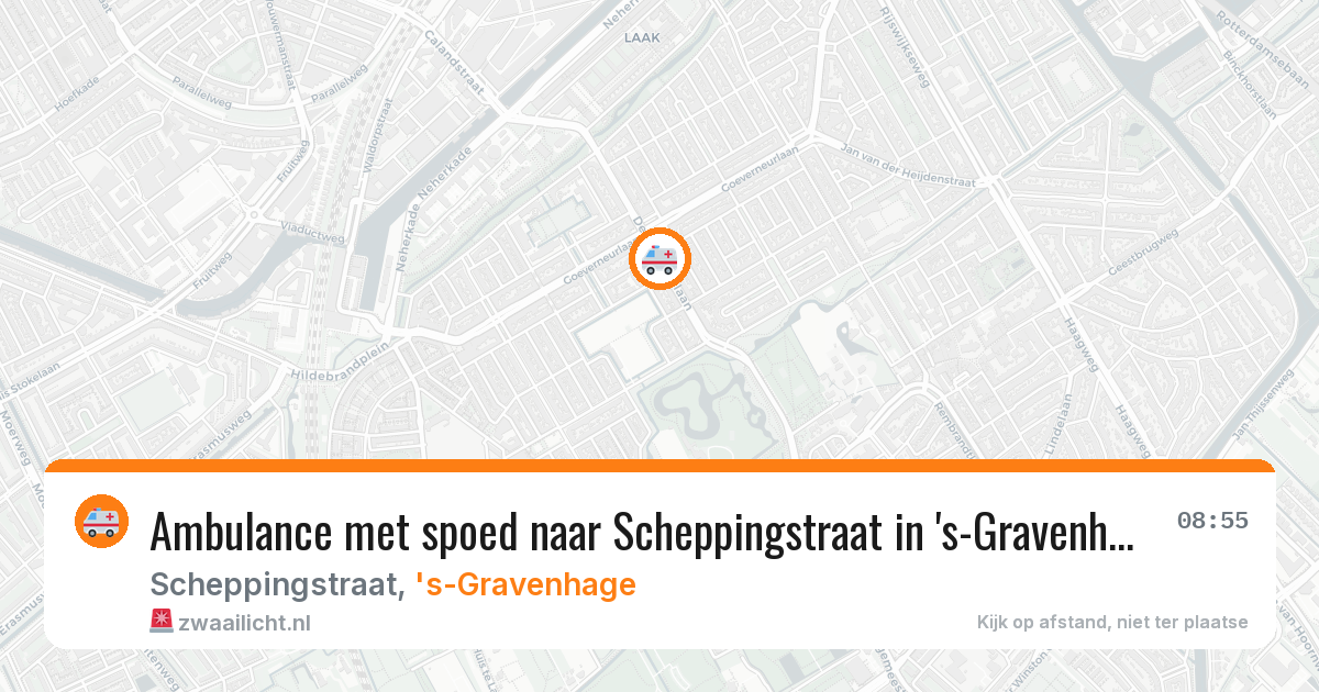 Ambulance met spoed naar Scheppingstraat in 's-Gravenhage — 9 mei 2026
