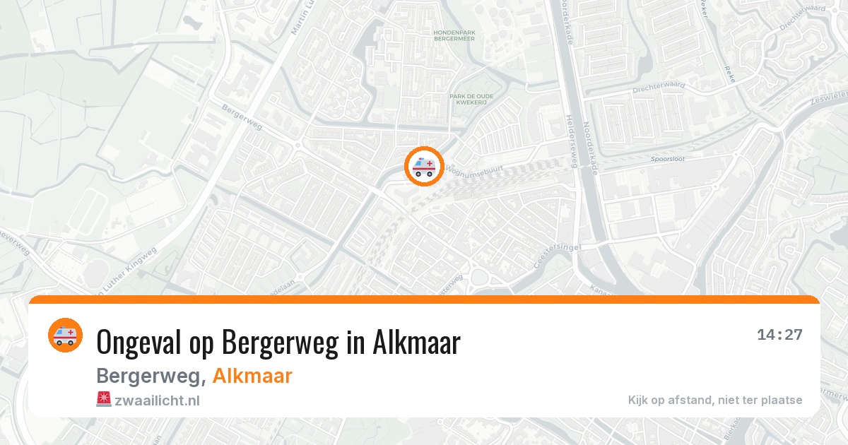 Ongeval op Bergerweg in Alkmaar — 15 apr 2026