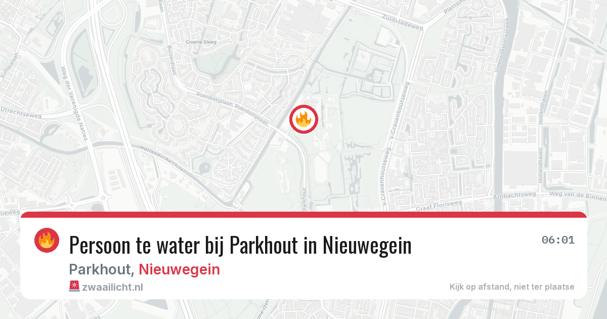 Persoon te water bij Parkhout in Nieuwegein — 6 jun 2026