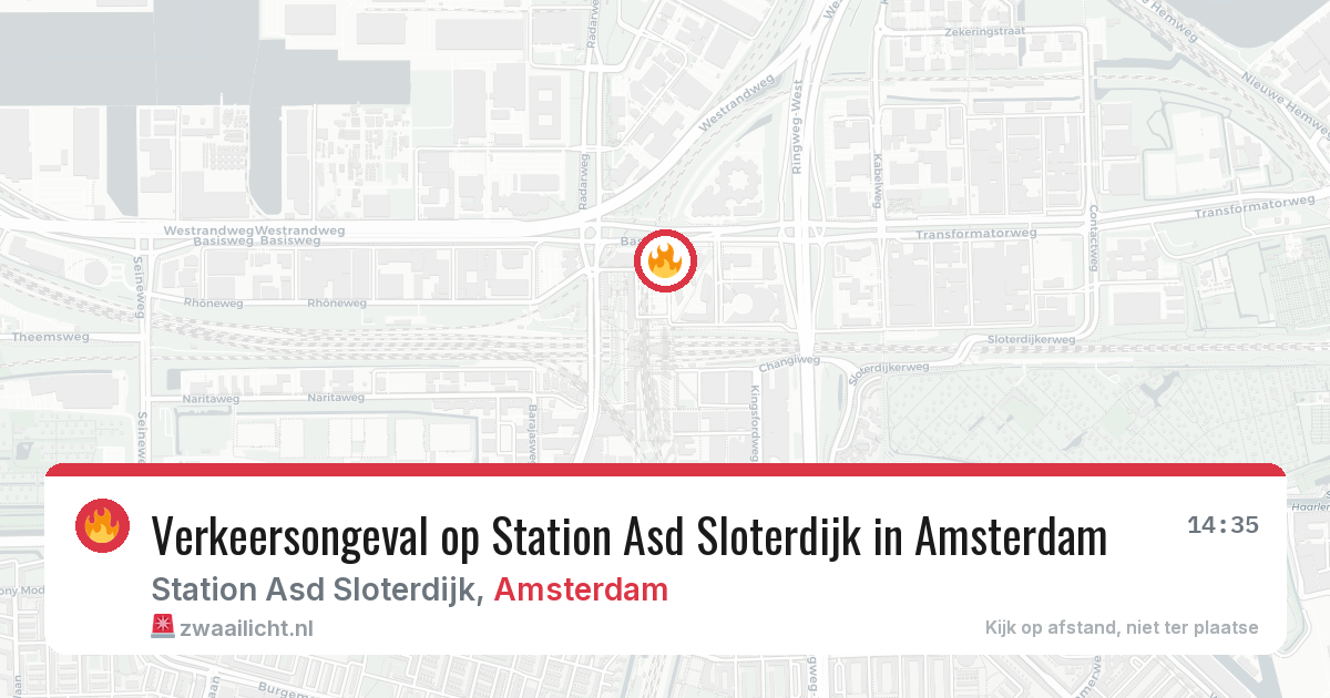 Verkeersongeval op Station Asd Sloterdijk in Amsterdam — 27 jul 2026