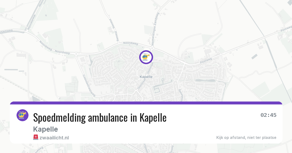 Spoedmelding ambulance in Kapelle — 26 jul 2026