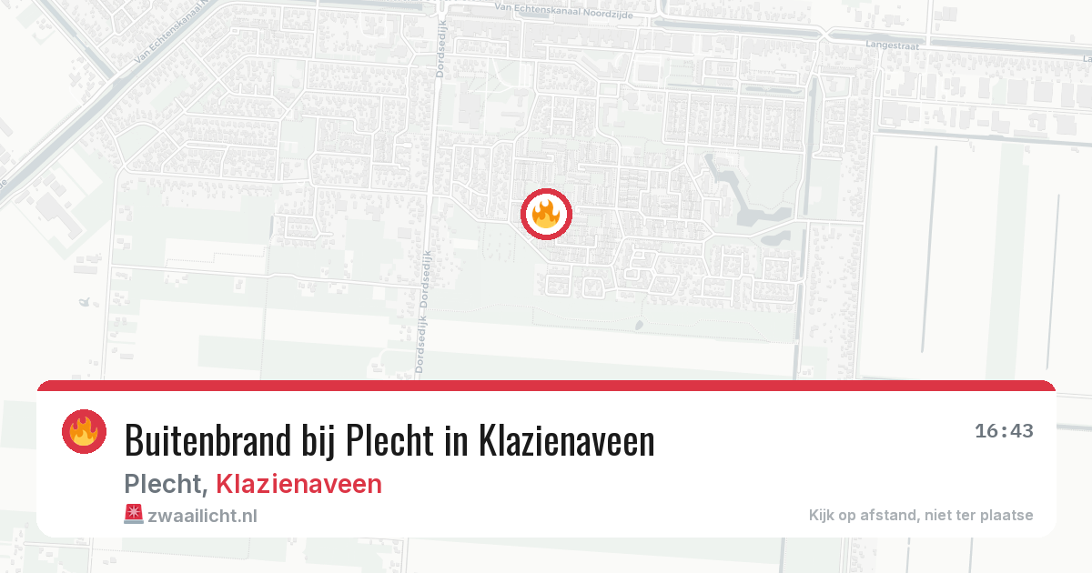 Buitenbrand bij Plecht in Klazienaveen — 9 jun 2026