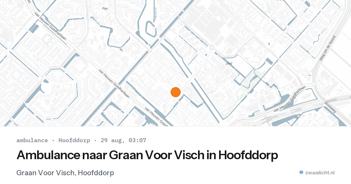 Ambulance naar Graan Voor Visch in Hoofddorp — 29 aug 2026
