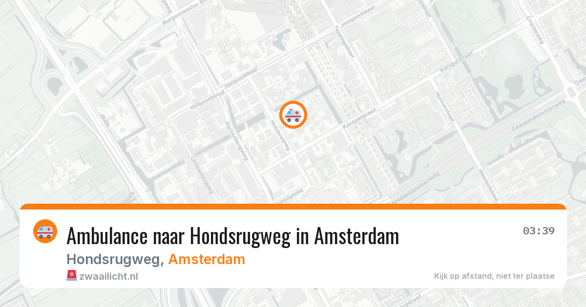 Ambulance naar Hondsrugweg in Amsterdam — 2 aug 2026