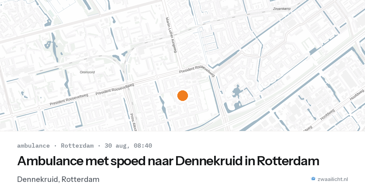 Ambulance met spoed naar Dennekruid in Rotterdam — 30 aug 2026