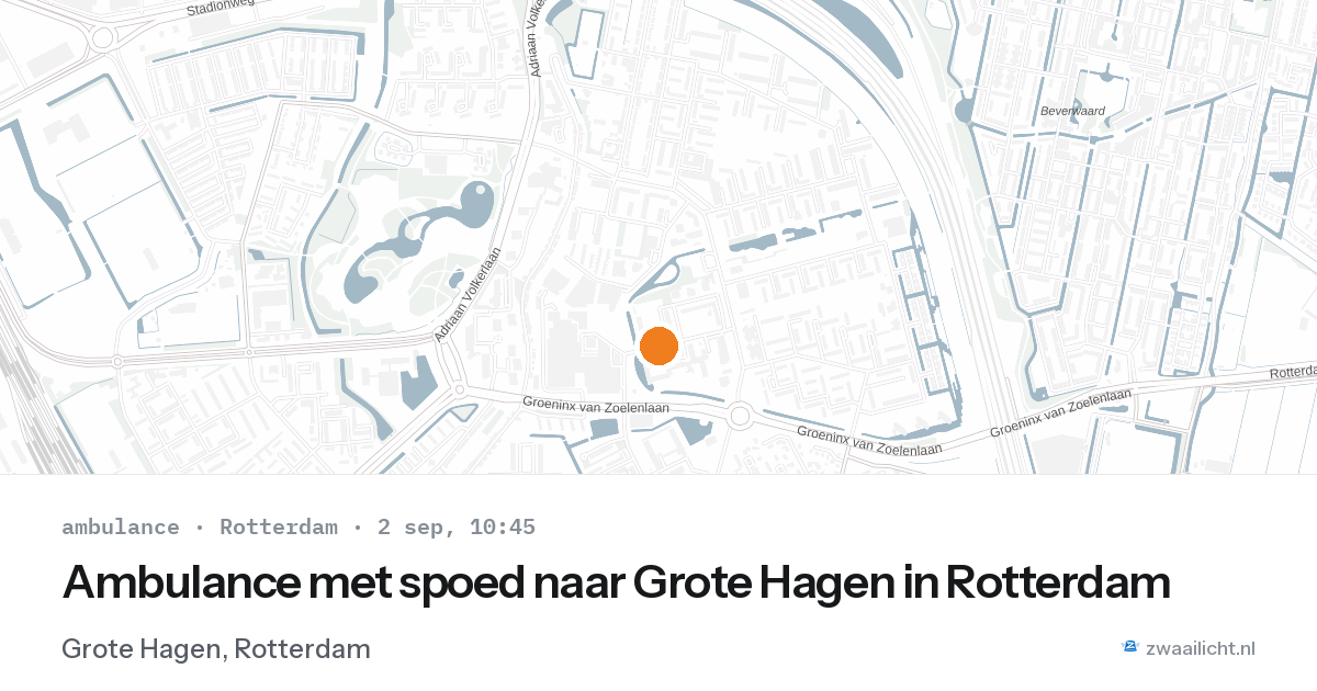 Ambulance met spoed naar Grote Hagen in Rotterdam — 2 sep 2026