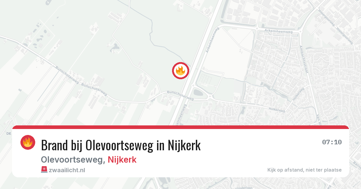 Brand bij Olevoortseweg in Nijkerk — 19 jul 2026